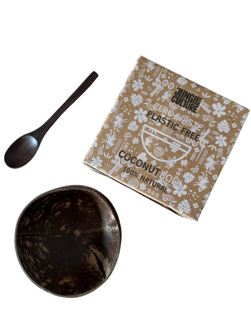 Classic Coconut Bowl & Spoon - Gurt Lush Food Co Branding Engraved
