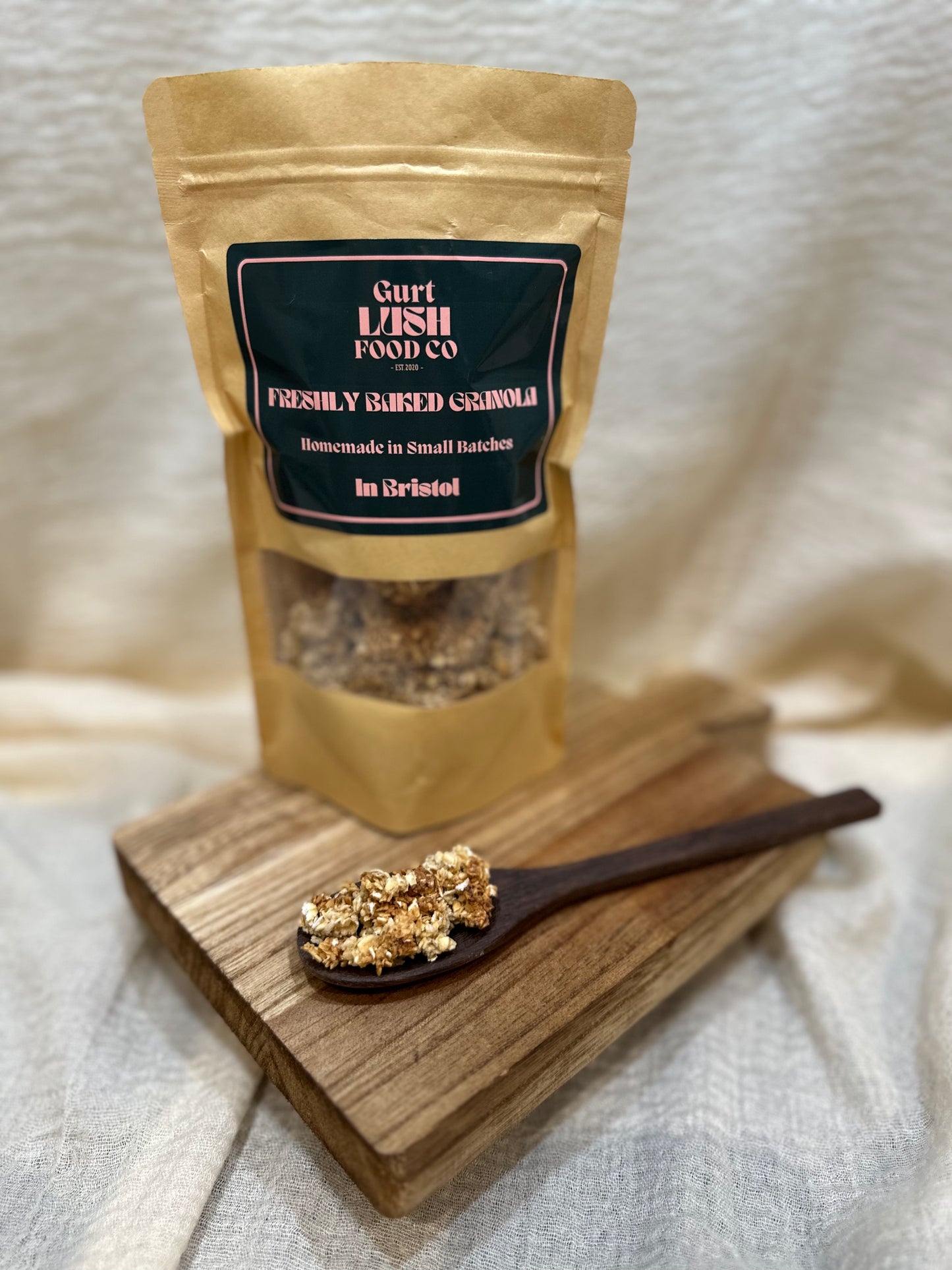 THE BASE -  Freshly Baked Granola,  Homemade in Small Batches in Bristol  - With Oats, Honey + Vanilla